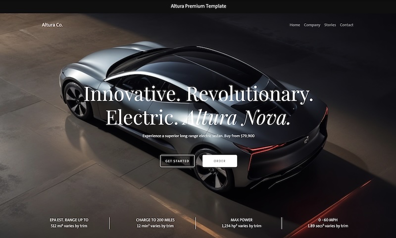 Webseite Template für Autohäuser