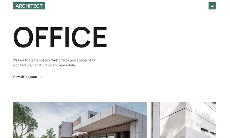 Webseite Template für Architekten