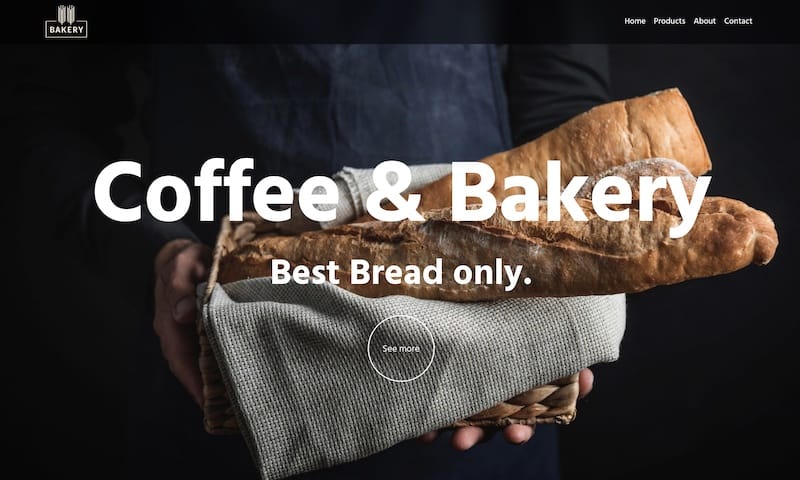 Webseite Template für Bäckerei und Cafes