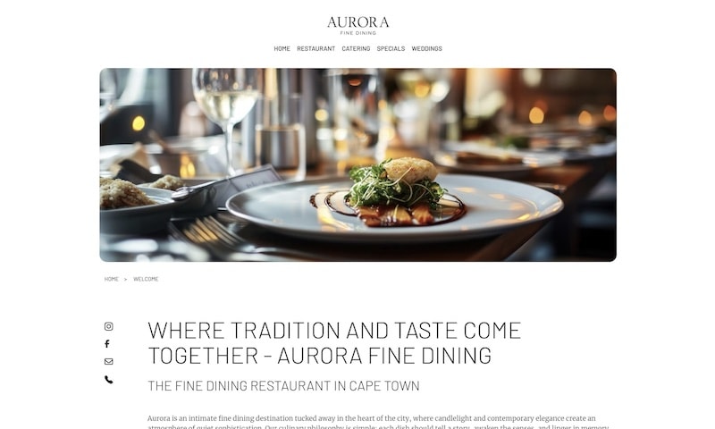 Webseite Template für Restaurants
