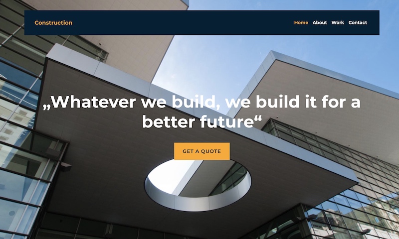 Webseite Template für Baufirmen