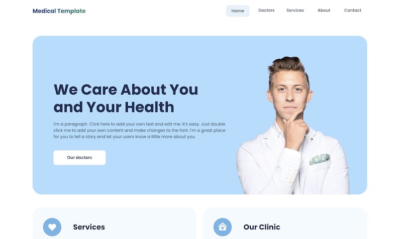 Webseite Template für Ärtze