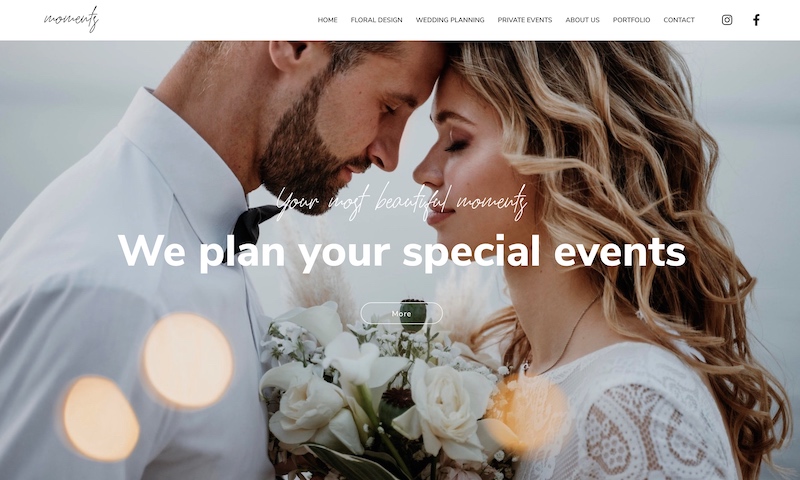 Webseite Template für Eventplaner