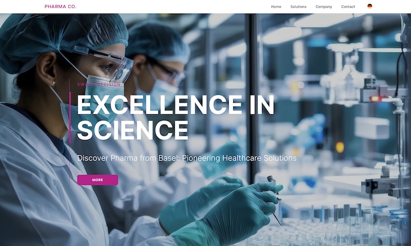 Webseite Template für Labore