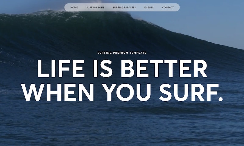 Webseite Template für Hoppys und Surfer